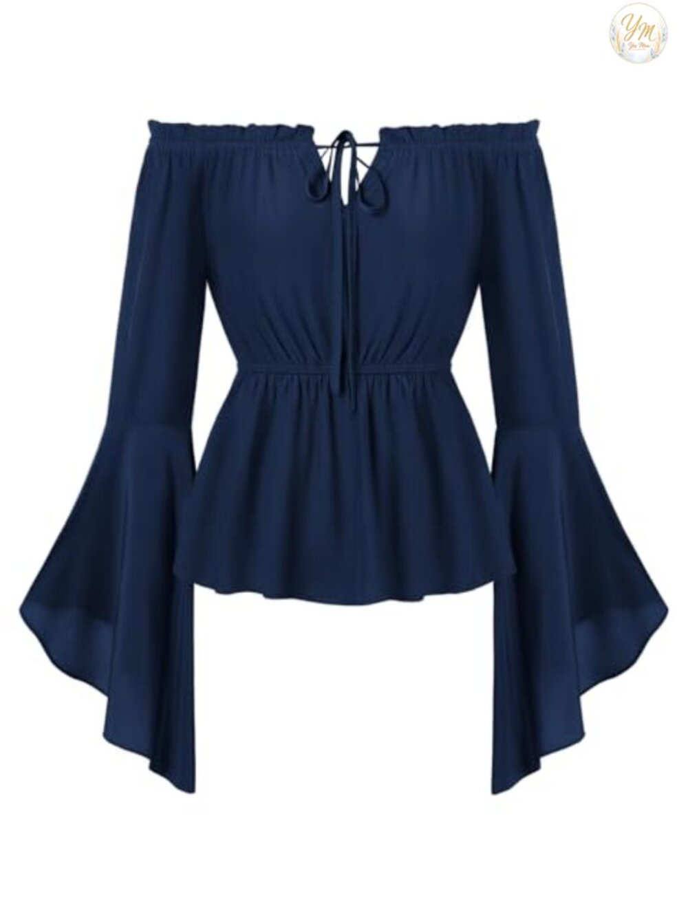 Renaissance Peasant Blouse Off Shoulder Bell Sleeve Top